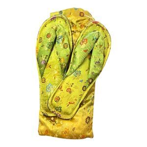 Ciccia Bella Green Satin Slippers M 7-8